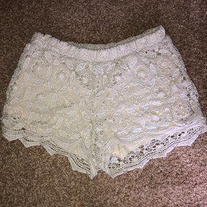 Cute white lace shorts